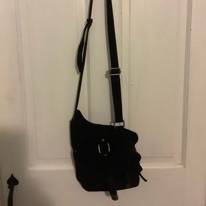 Free People Cornell Sling Bag - Black Suede